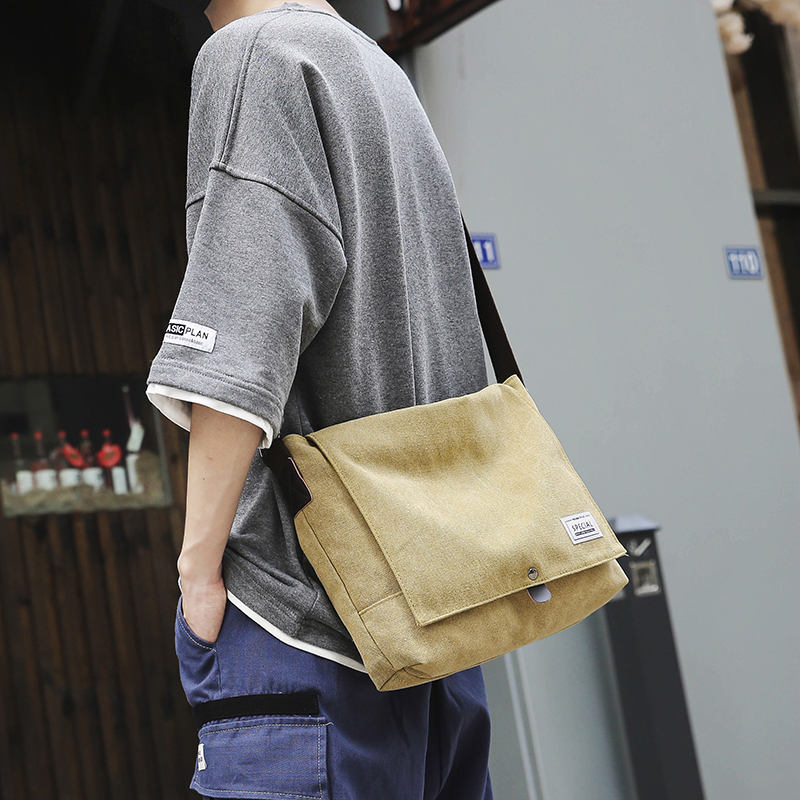 斜挎包单肩包男帆布包男邮差包电脑包单肩背包日韩运动大学生书包,淘宝优惠券,粉丝福利购,淘宝优惠卷