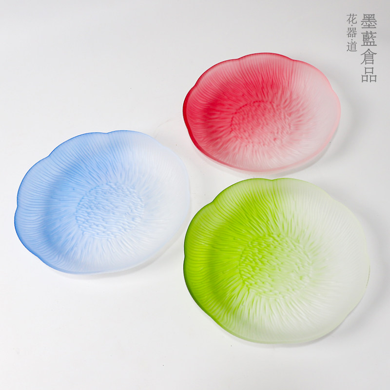 玻璃盘家用客厅创意盘不规则简约现代渐变色花盆点心水果零食盘碟,淘宝优惠券,粉丝福利购,淘宝优惠卷