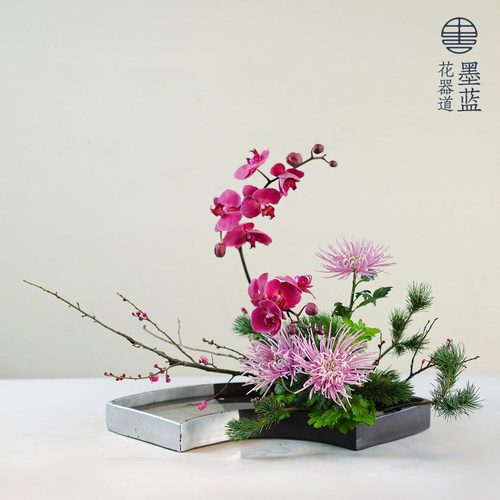 日本进口现货大扇形花器琳派小原流日式花道花盘写景插花器皿特大 - 图1