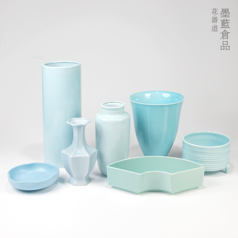 【特惠】陶瓷圆盘花盘花器 中式日式花道插花器皿花盆 花瓶摆件,淘宝优惠券,粉丝福利购,淘宝优惠卷