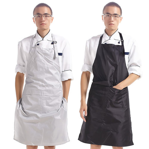 防水防油围裙厨房家用厨师男士洗车水产食堂围腰商用工作服定制 - 图0
