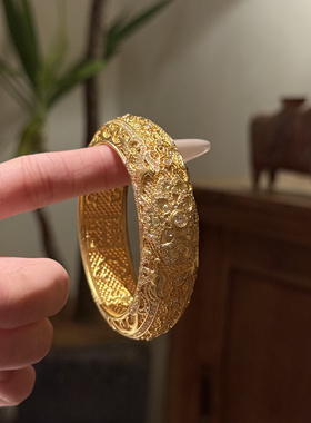 足金999点钻5D人生四美手镯