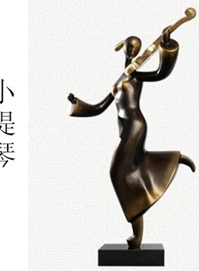 酒店大堂中式音乐迎宾人物雕塑摆件售楼处大厅过道落地装饰艺术品