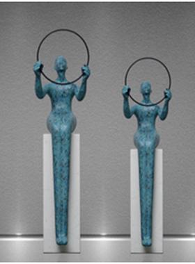 商场美陈售楼处样板间酒店大堂软装饰品花季少女人物雕塑落地摆件