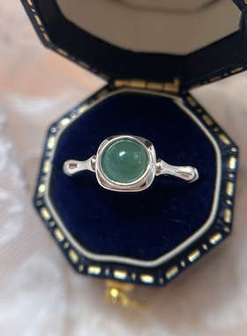 猫眼石竹节开口戒指 薄荷曼波高级轻奢食指中指戒轻国风饰品