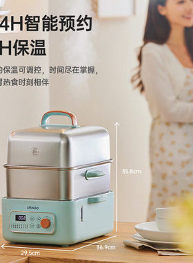 七彩叮当 12L 蒸锅聚能鲜电蒸锅蒸炖锅电蒸笼不带炖盅 DZ10 绿色