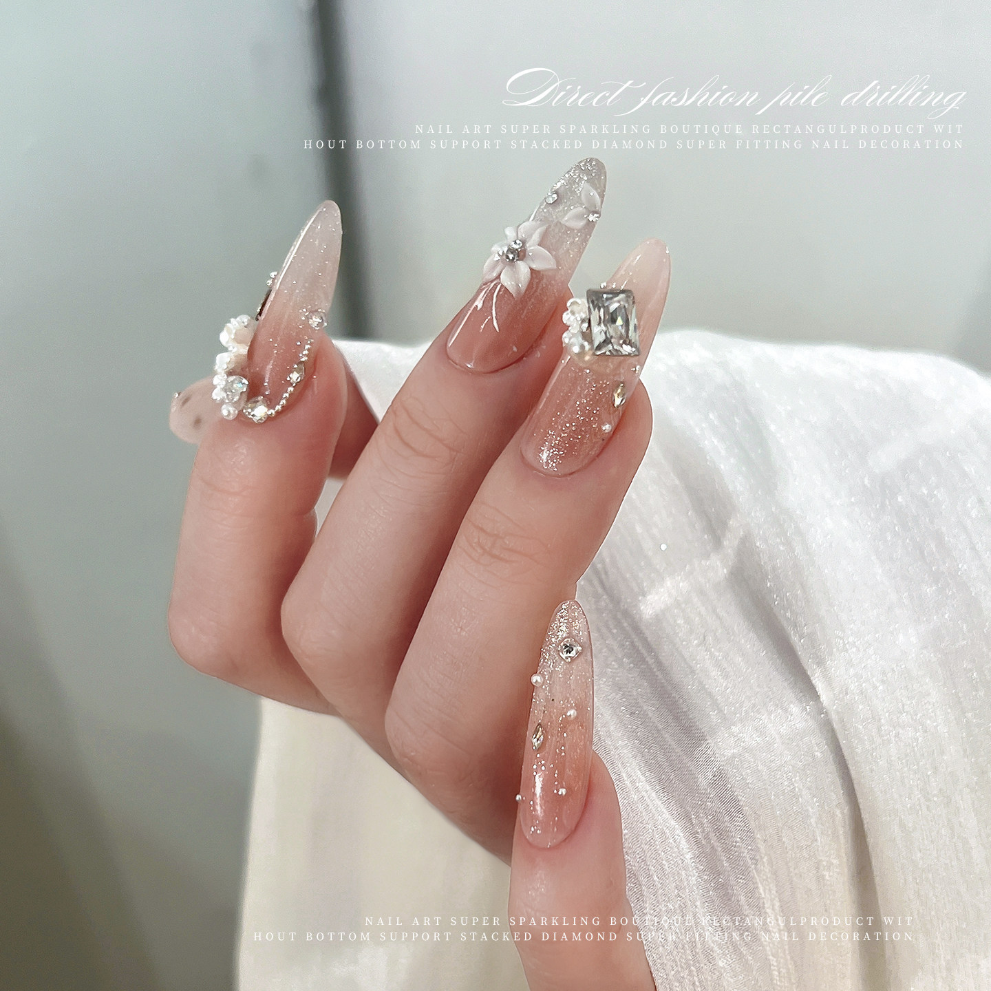 网红锆石珍珠美甲饰品爆闪蝴蝶花花堆钻鸽子蛋冰糖异形钻指甲装饰,淘宝优惠券,粉丝福利购,淘宝优惠卷