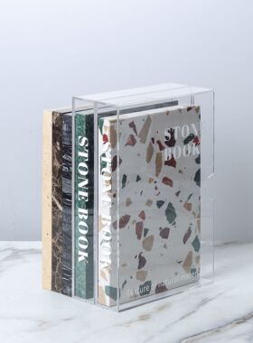 极简轻奢亚克力洞石书本摆件