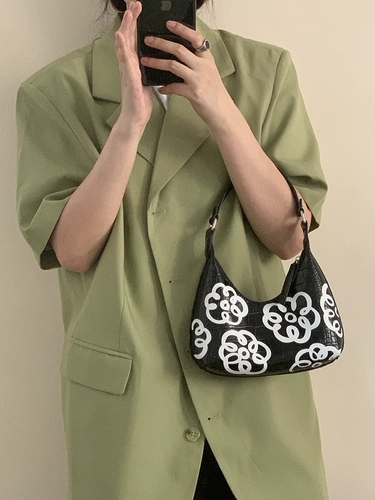 Небольшая дизайнерская сумка на одно плечо, ремешок для сумки, Южная Корея, в цветочек, крокодиловый принт