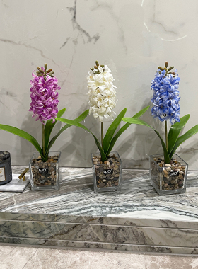 wo+仿真假花风信子3d客厅茶几