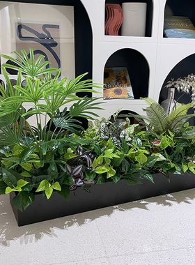 wo+高档落地绿植花艺带铁艺花箱