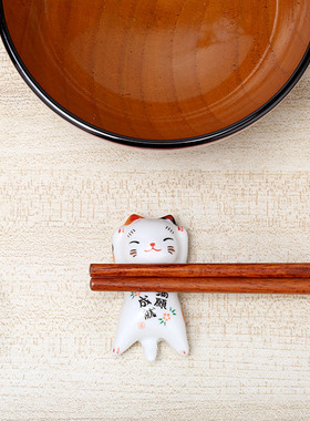 猫创意陶瓷托筷子架家用酒店套装