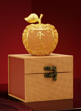 花丝苹果摆件客厅轻奢高档工艺品