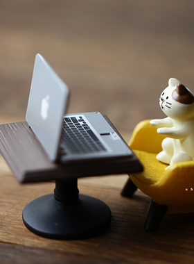 【对着电脑玩手机】迷你日式杂货树脂小摆件微缩场景ZAKKA可爱猫