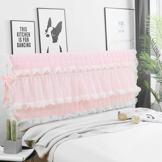 Customized European quilted bedside cover bedside cover Korean princess lace dust cover leather bed fabric 1.5/1.8 meters