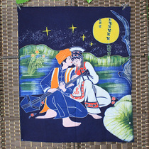 Middle number batik painting Yunnan specialty cloth hangover painting Handicraft Home Bar Ethnic Restaurant Decorative Wind Flowers Snow Moon