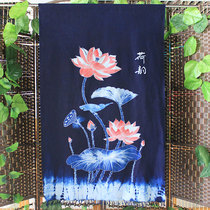 Wax Dyeing Painting Lotus Living Room Background Painting Zen Chinese China Wind Decoration Painting Cloth Art Door Curtain entry into the family Xuanguan Partition Cloth Painting