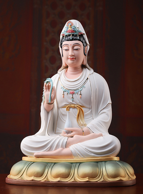 【感恩结缘优惠】《西方三圣白衣彩》观音大势至菩萨佛像供奉