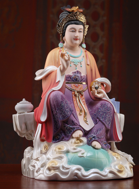 戴玉堂陶瓷《九龙地母像》神像供奉家用地姥元君后土娘娘大地之母