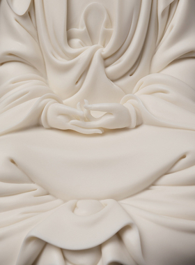 戴玉堂郑清海陶瓷摆件《禅定印观音（素烧）》菩萨佛像客厅工艺品