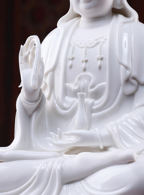 戴玉堂陶瓷摆件全堂佛如来观音大势至弥勒地藏佛像客厅家用供奉