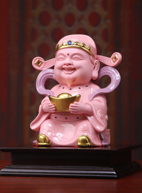 戴玉堂陶瓷财神桌面工位摆件解压