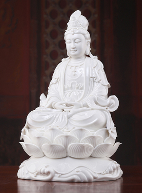 戴玉堂陶瓷宝珠观音菩萨佛像净瓶宝瓶观世音菩萨神像家用供奉摆件