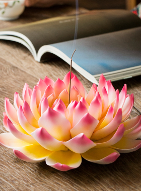 戴玉堂陶瓷摆件佛堂莲花荷花佛前供花客厅佛桌大仿真花仙堂装饰品