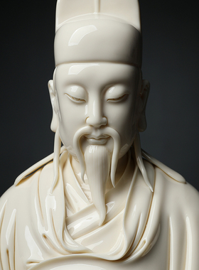 戴玉堂陶瓷摆件《文昌帝君神像文曲星像》周金田佛像仿古装饰艺术