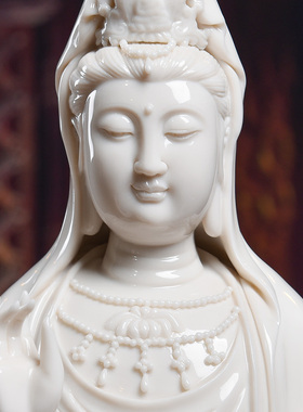 戴玉堂陶瓷普陀山南海观音佛像站像供奉神像家用观世音菩萨像摆件