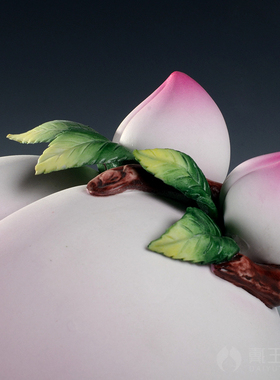 戴玉堂陶瓷寿桃摆件客厅用品佛堂装饰供桌用品工艺品送老人寿礼