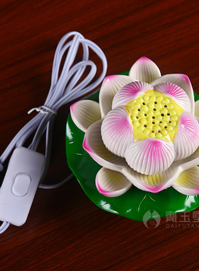 戴玉堂陶瓷佛前摆件佛堂供奉供佛莲花佛具用品七彩莲花灯佛供灯