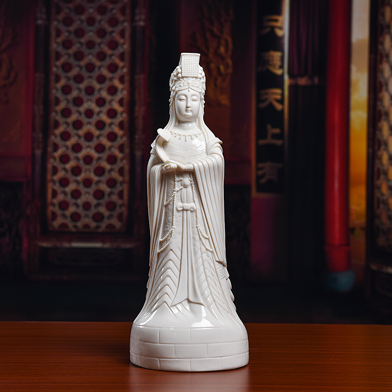 戴玉堂陶瓷摆件《妈祖》神像德化白瓷佛像客厅供奉工艺家居饰品-图0