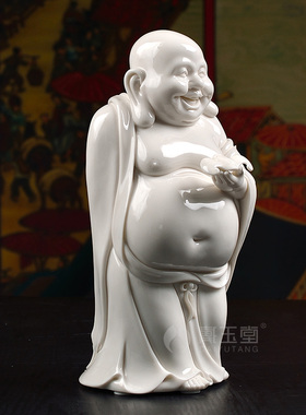 【感恩结缘优惠】笑佛白瓷装饰工艺品/纳福弥勒