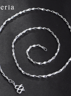 潮男无吊坠足银瓜子链单项