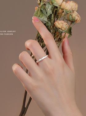 S999足银磨砂情侣戒指送女友