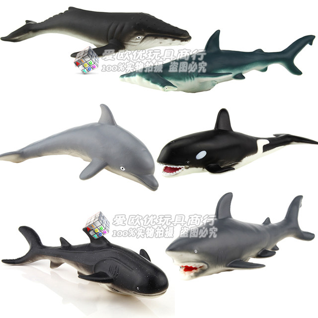Soft plastic science and education doll killer whale static dolphin great white shark