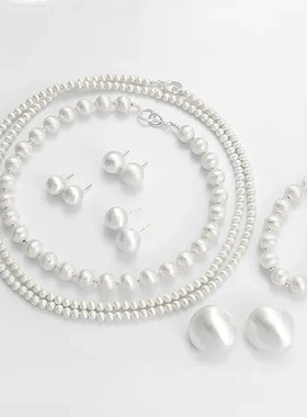 配饰项链重工小众锁骨链叠戴设计感套装拉丝百搭毛衣轻奢圆球