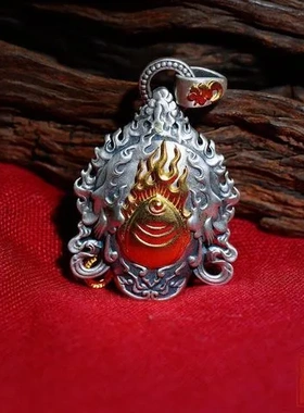 吊坠泰莉925纯银护身符手工鎏金圆满男女款小众首饰佛像黄财神情