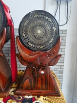 (cows head seat + copper drum diameter 30cm) Minority culture Lilly Reinstrumental office room swing piece