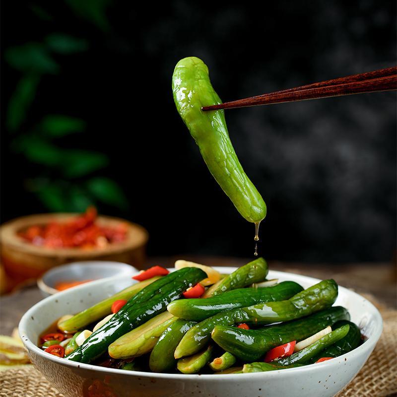 酸甜黄瓜泡菜延边朝鲜族咸菜腌小黄瓜咸菜酱黄瓜下饭菜辣白菜小葱-图1