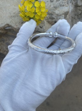 纯手工制作银手镯青琐记999女