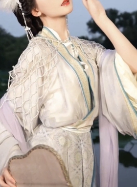 卿本佳人仿珍珠云肩串珠假领子汉服旗袍新中式明制民国风轻奢复古