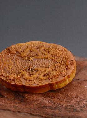 对牌平安双龙新款精品吊坠猛犸牙