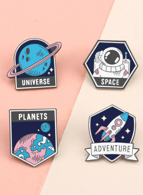 创意卡通宇宙徽章太空人胸针胸针