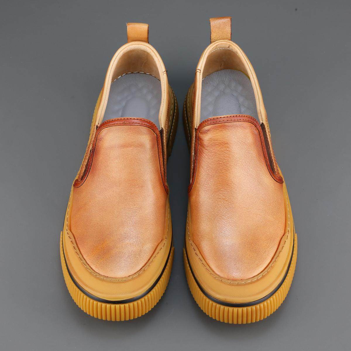 广州高品轻奢手工鞋英伦真皮重工水洗擦色头层牛皮休闲鞋男乐福鞋,淘宝优惠券,粉丝福利购,淘宝优惠卷