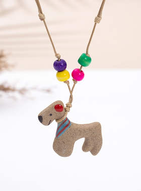 景德镇陶瓷饰品可爱小猫小狗项链