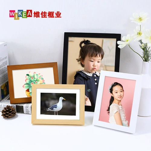 Деревянная настенная настольная фоторамка из натурального дерева, детская одежда, делается под заказ, с печатью вашего логотипа