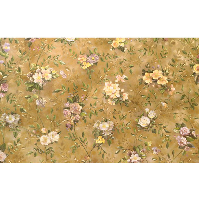 美式手绘花朵轻奢壁纸电视背景墙墙布装饰定制壁画别墅客厅3d,淘宝优惠券,粉丝福利购,淘宝优惠卷