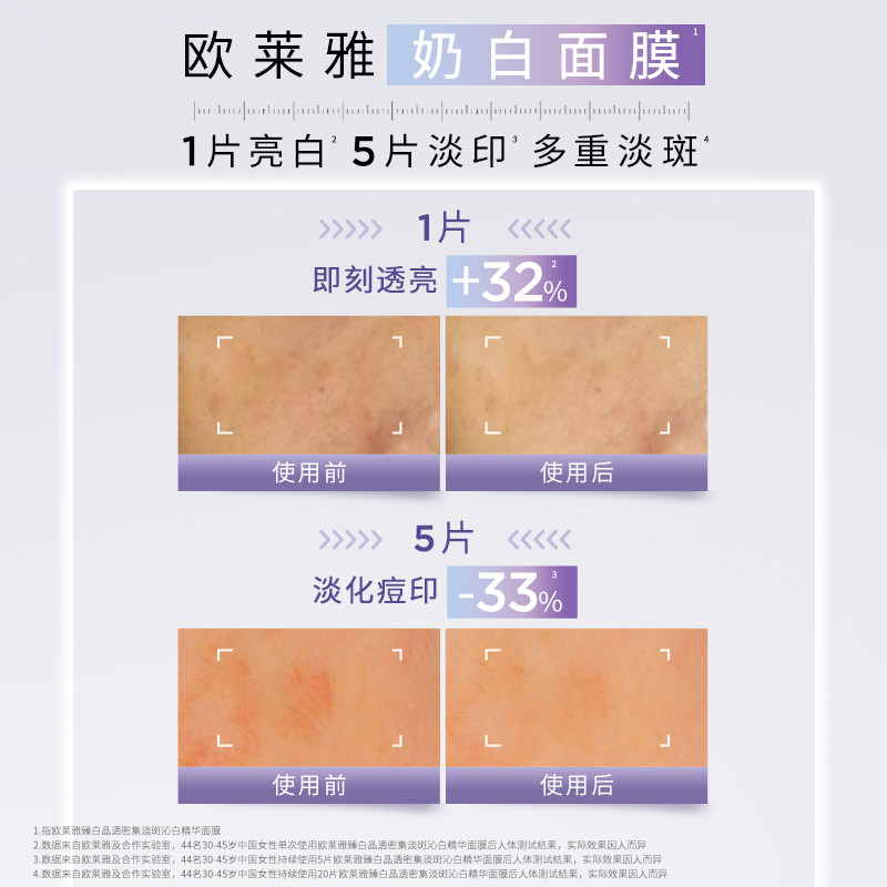 【双11抢先加购】欧莱雅美白淡斑面膜